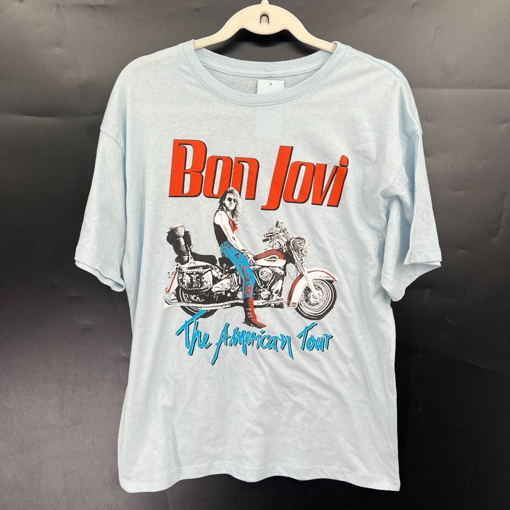 NEW Bon Jovi The American Tour graphic band t-shirt biker indie sleaze retro XS